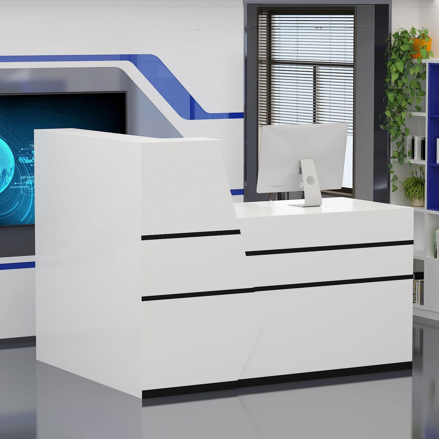 resources of Wooden panel office furniture reception desk exporters