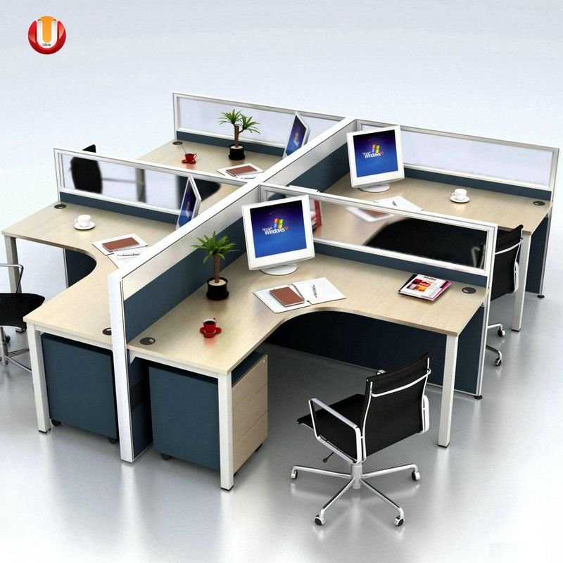 resources of Modern Q4 Partition Workstation For Two Persons exporters