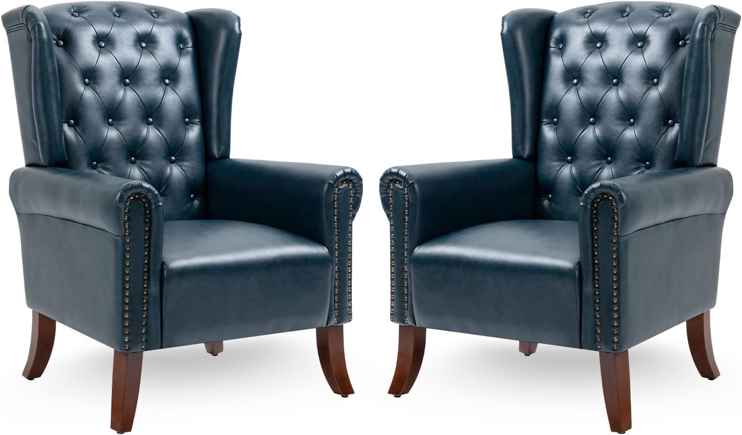 resources of Shuman Linen Fabric Wingback Chair Wooden exporters