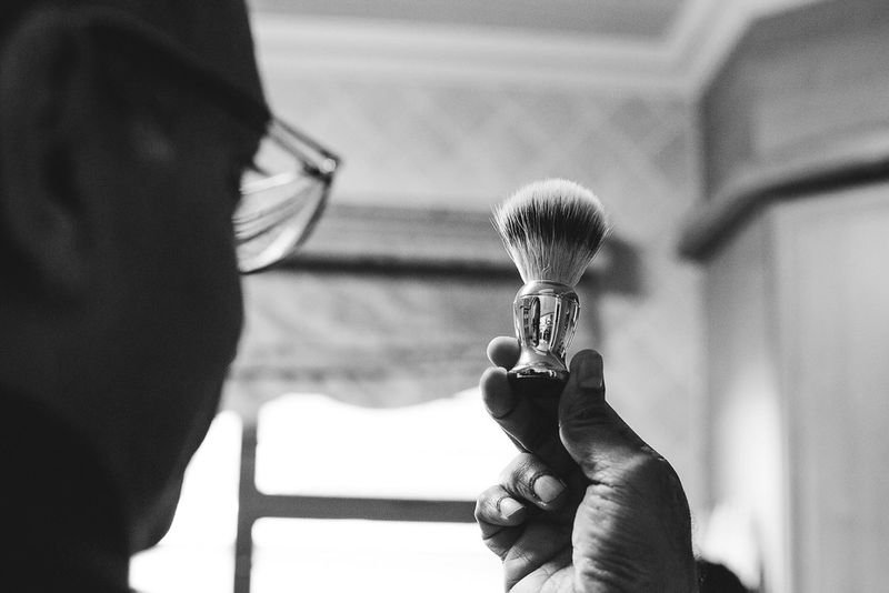 resources of Cow Horn /  Shaving Brush, Grey / Brown Handle exporters