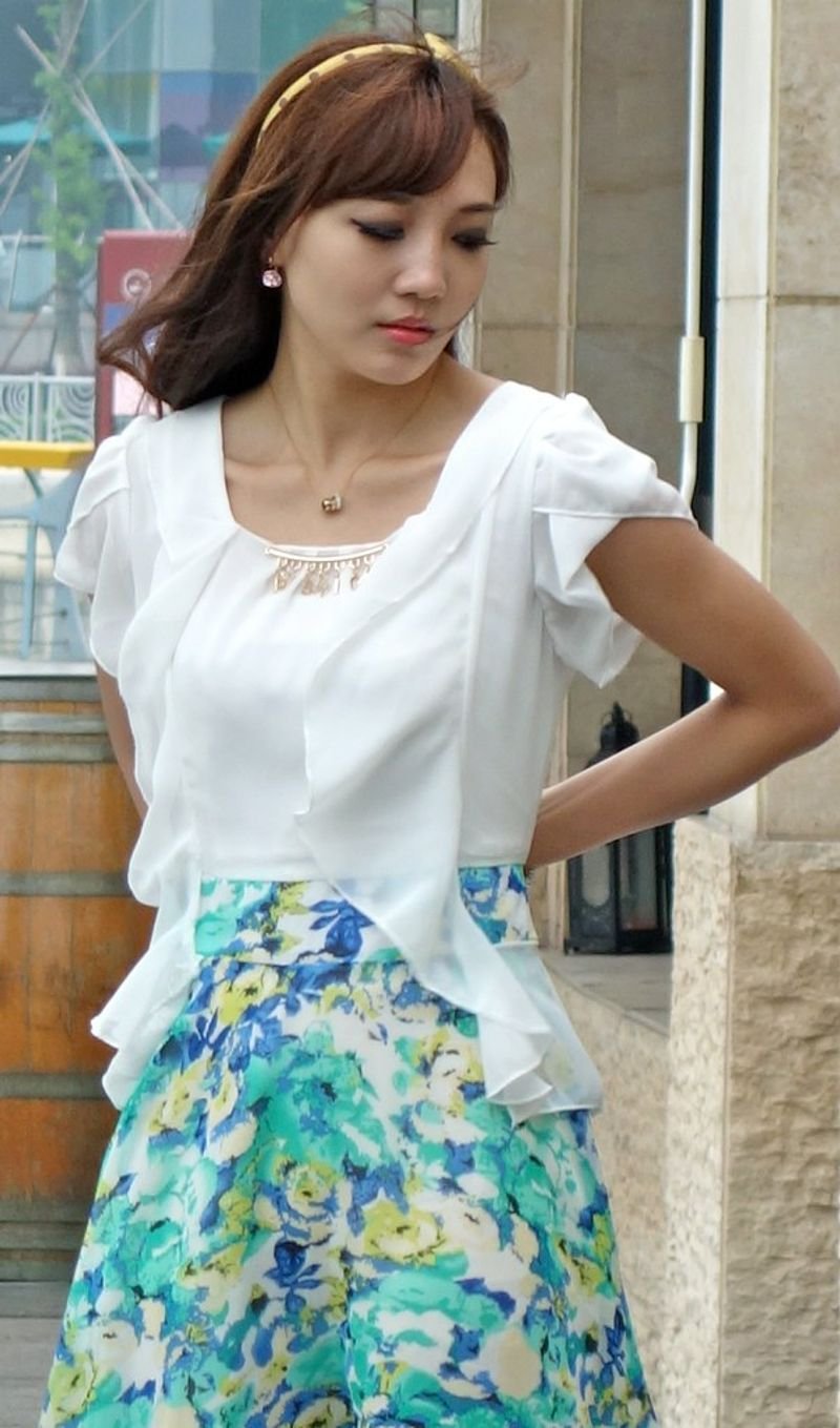resources of V-Neck Short Sleeves Allover Print Blouse exporters