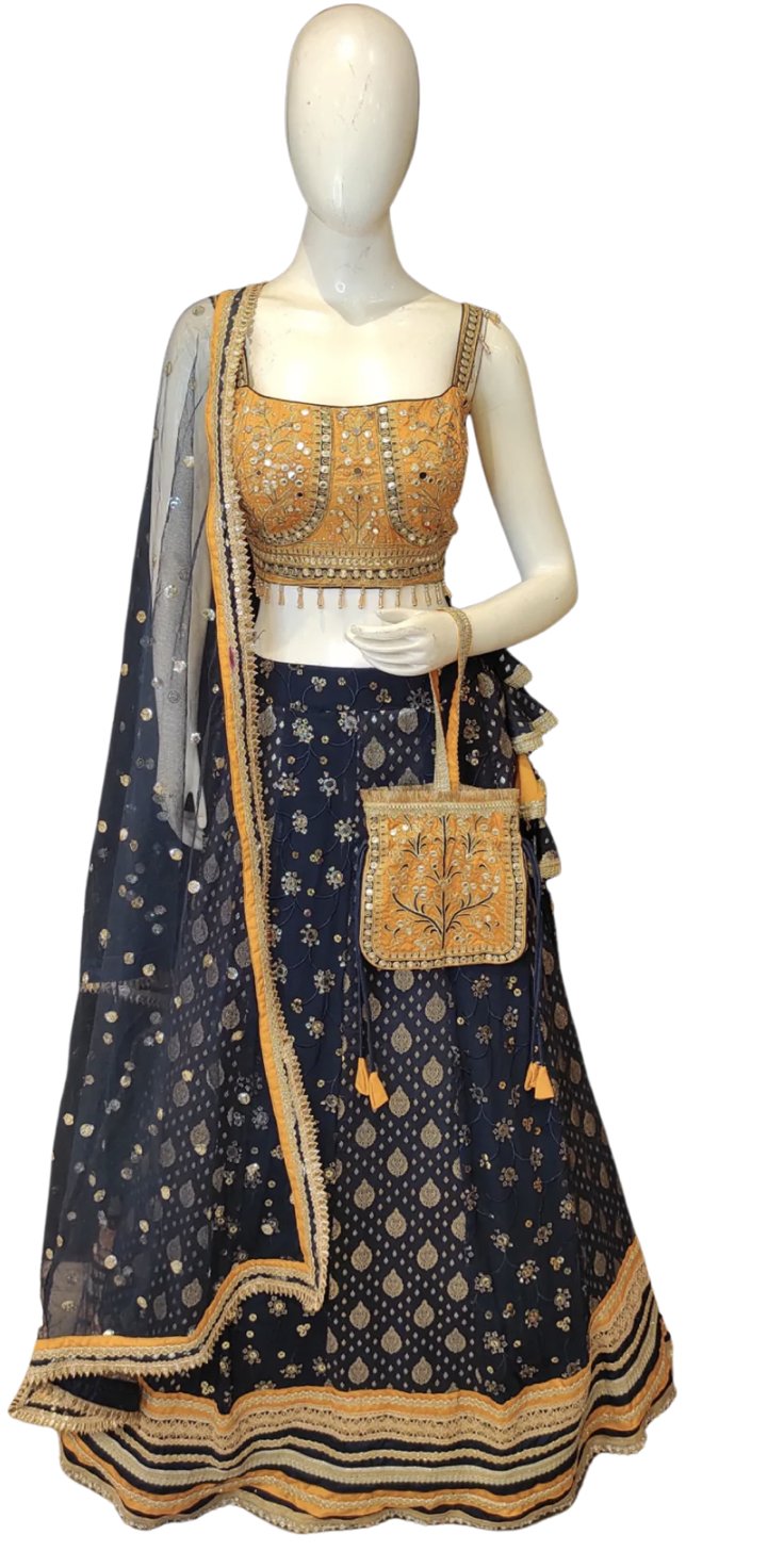 resources of Elegant Embroidered Lehenga Choli Set with Dupatta exporters