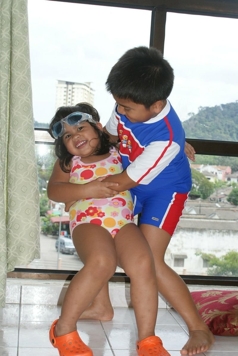 resources of Kids Blue Stripes Adjustable Floating Swimwear exporters