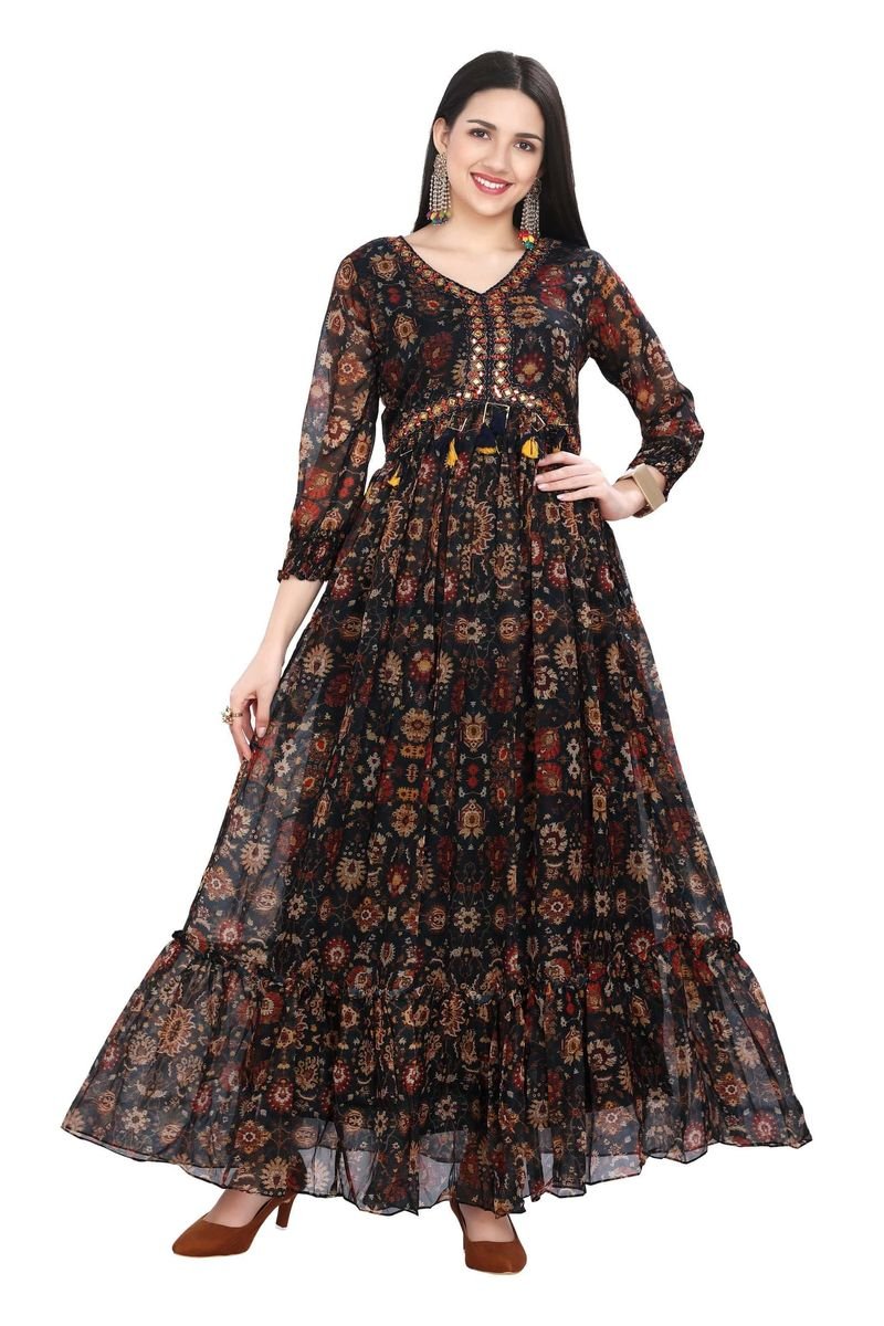 resources of Fabric rayon small flower print nayera cut kurta and full sleeves kurta pan gala exporters