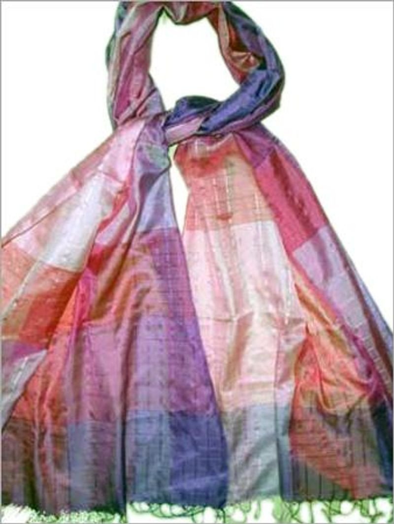 resources of Beautiful Stole Made Of Fine Tussar Silk exporters