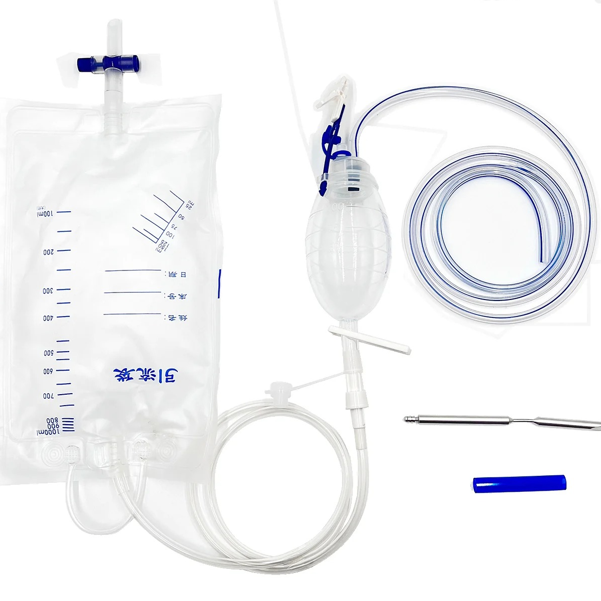 resources of Negative Pressure Wound Drainage Set, Silicone Drain with Suction Bulb, Sterile Single Use exporters
