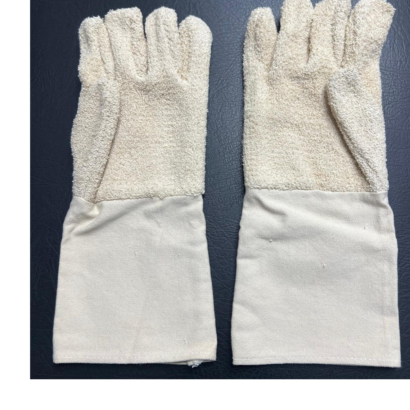 resources of Heat Resistant Terry Cloth Mitten, Canvas Cuff Terry 5 Finger Gloves, Cotton Working Terry Bakery Glove exporters
