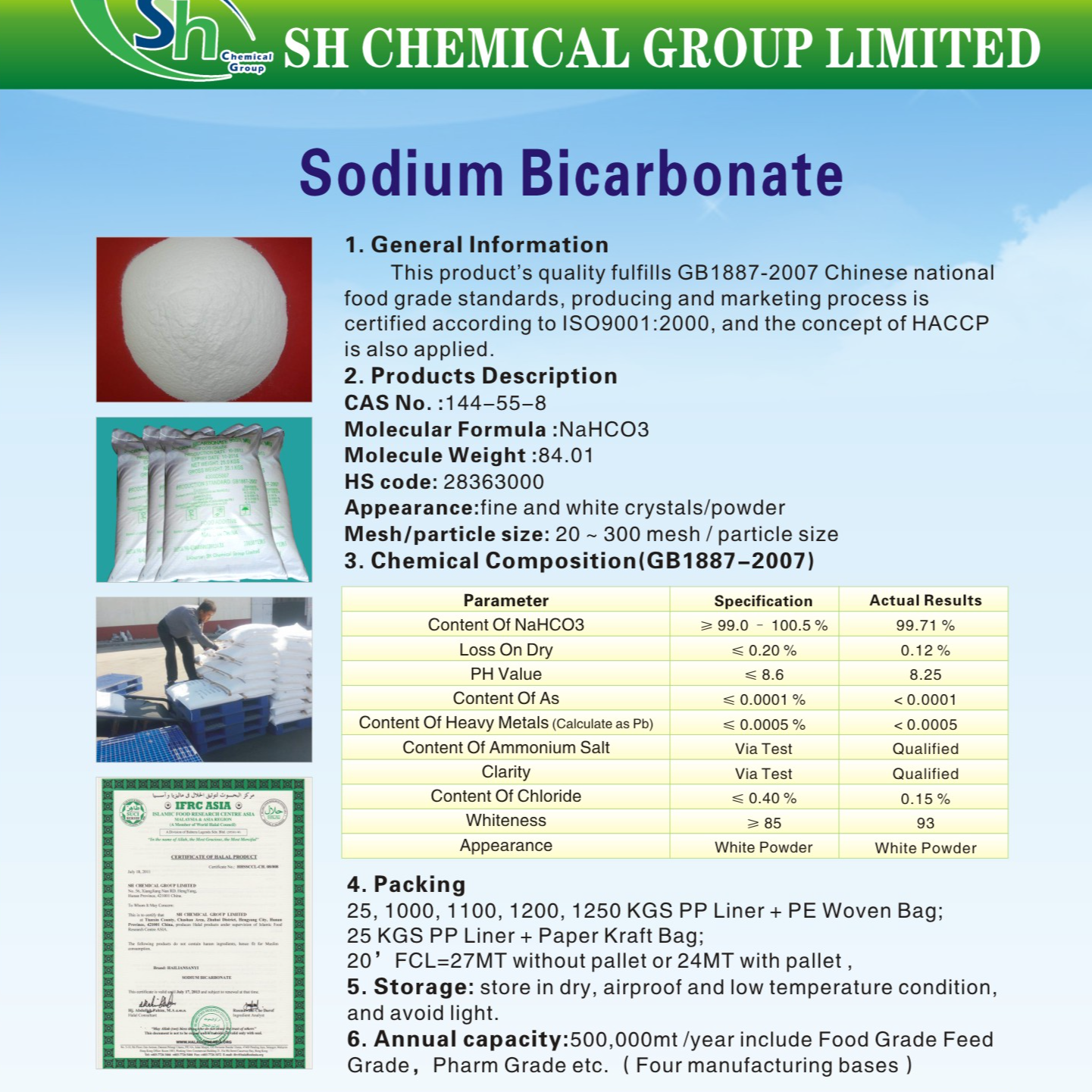 resources of Food Grade Sodium Bicarbonate / Baking Soda for Food Additive exporters