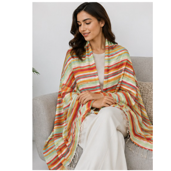 resources of Wool Scarf with Multicolor Striped Design exporters