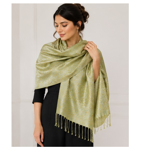 resources of Silk Shawls with Elegant Paisley Print Design exporters