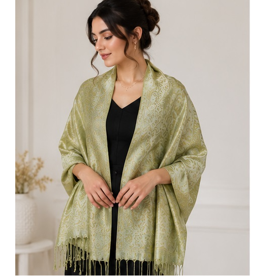 resources of Silk Shawls with Elegant Paisley Print Design exporters