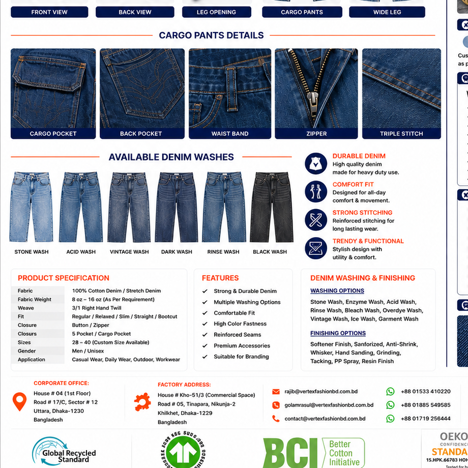 resources of DENIM PANTS /MENS/WOMENS/ BOYS/GIRLS/ exporters
