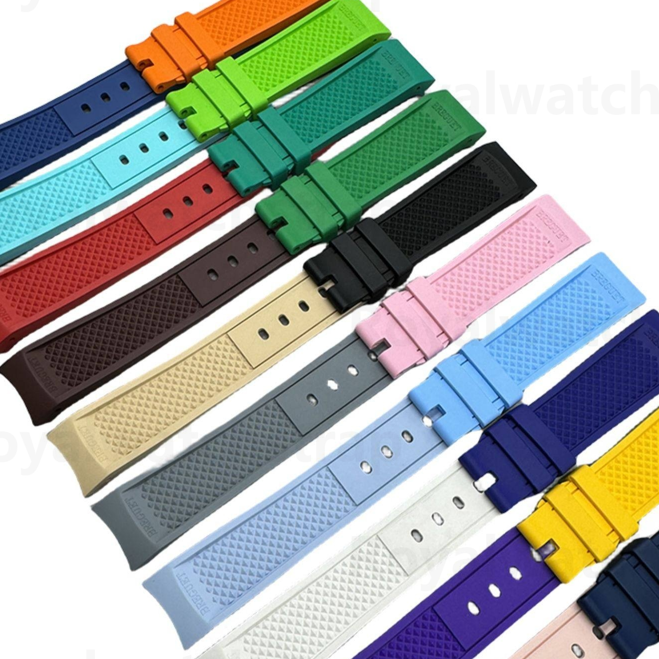 resources of High Quality FKM Rubber Watch Strap For Breguet Marine 5817 5827 5847 exporters