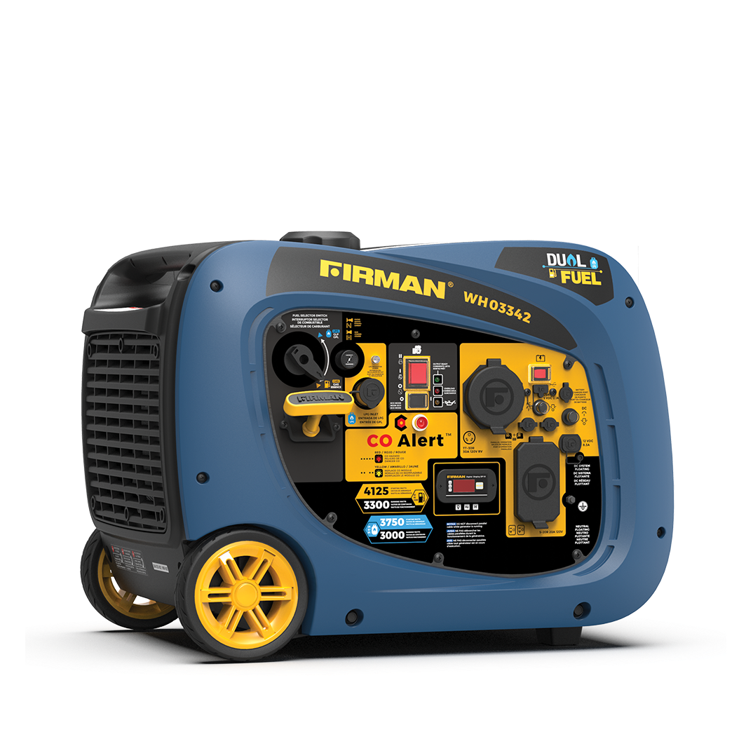resources of FIRMAN Dual Fuel Inverter Portable Generator – 4125W Electric Start with CO ALERT exporters