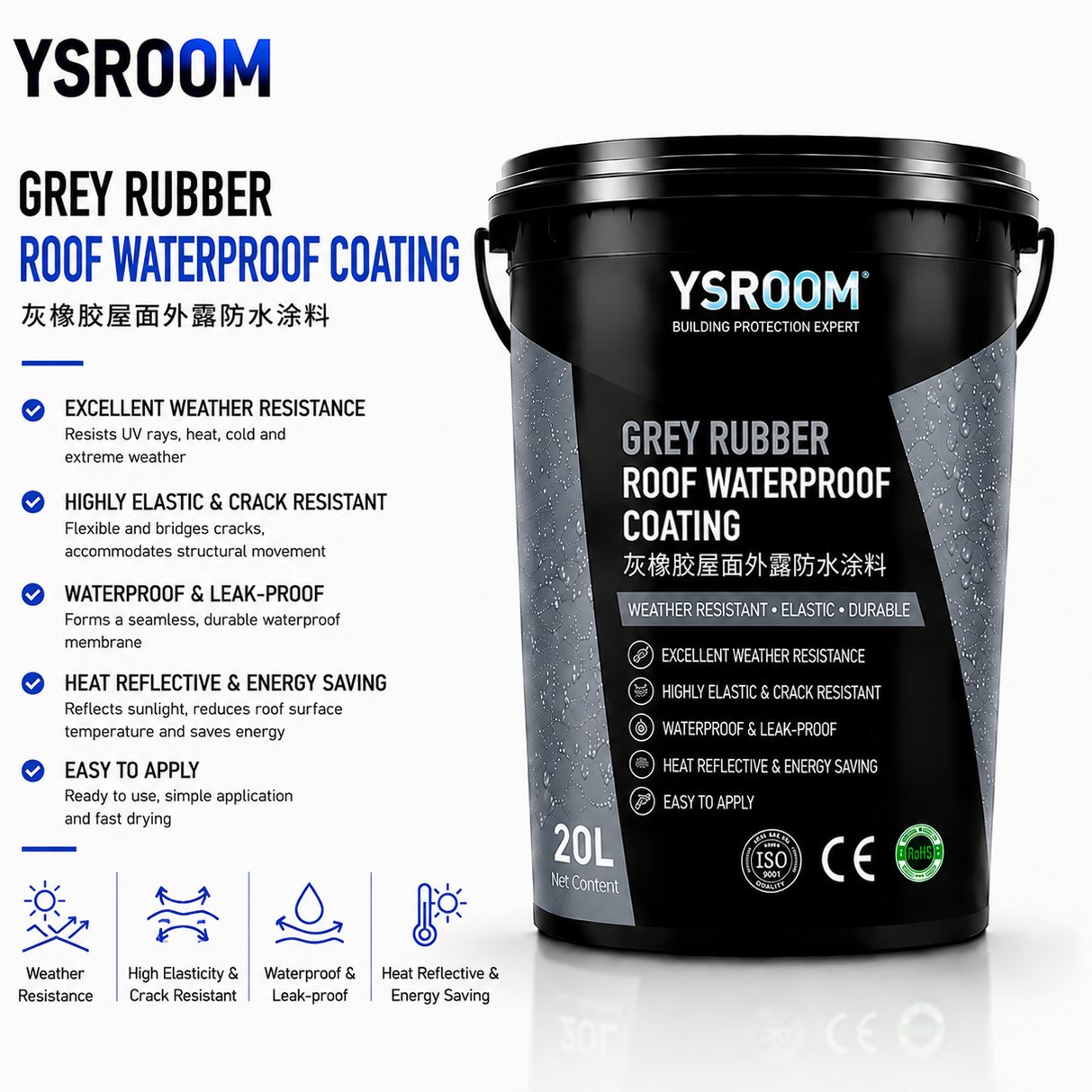 resources of Grey Rubber Exterior Use Especially for Roof Waterproof Coaitng exporters