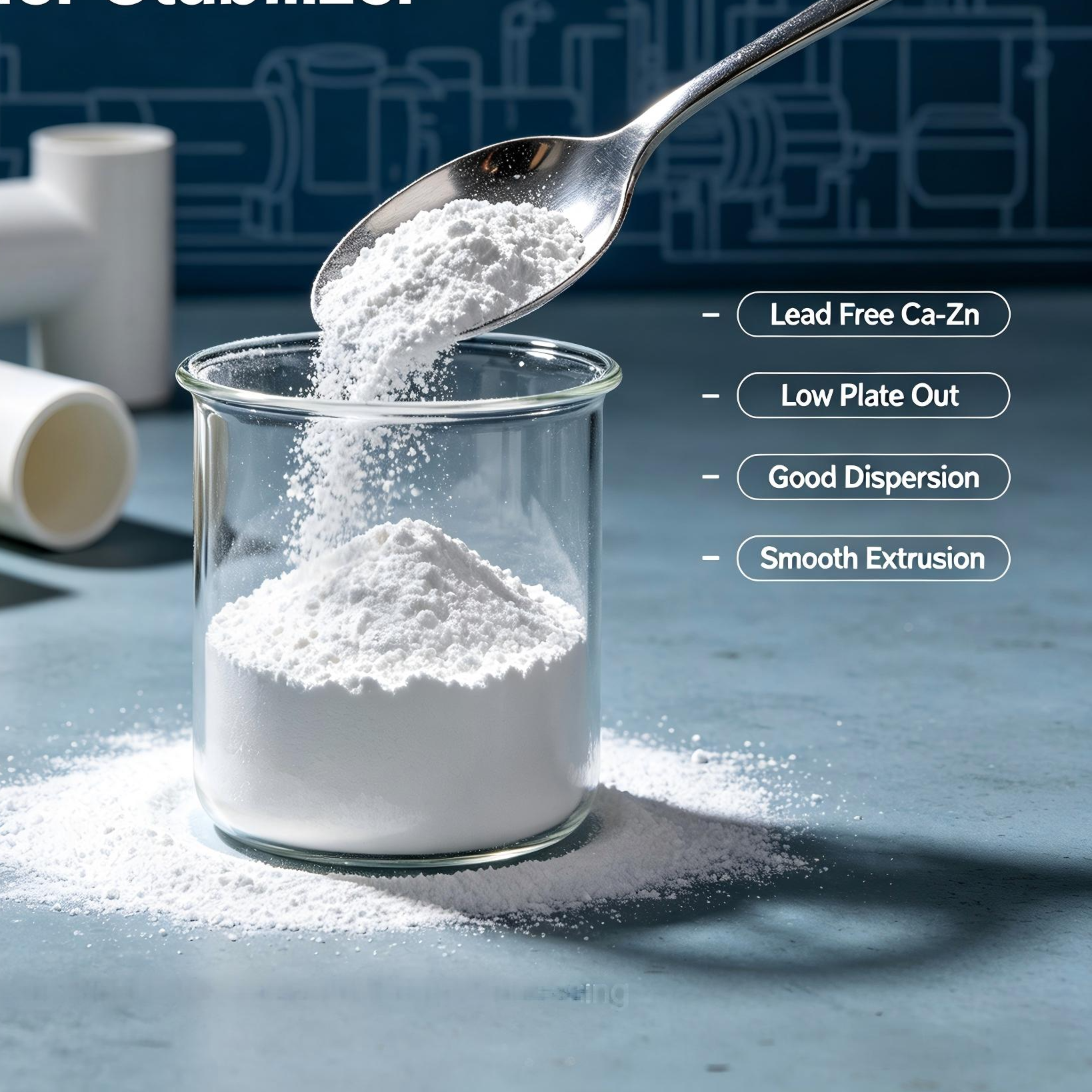 resources of G-80 Calcium Zinc Stabilizer, suitable for PVC pipes and fittings exporters