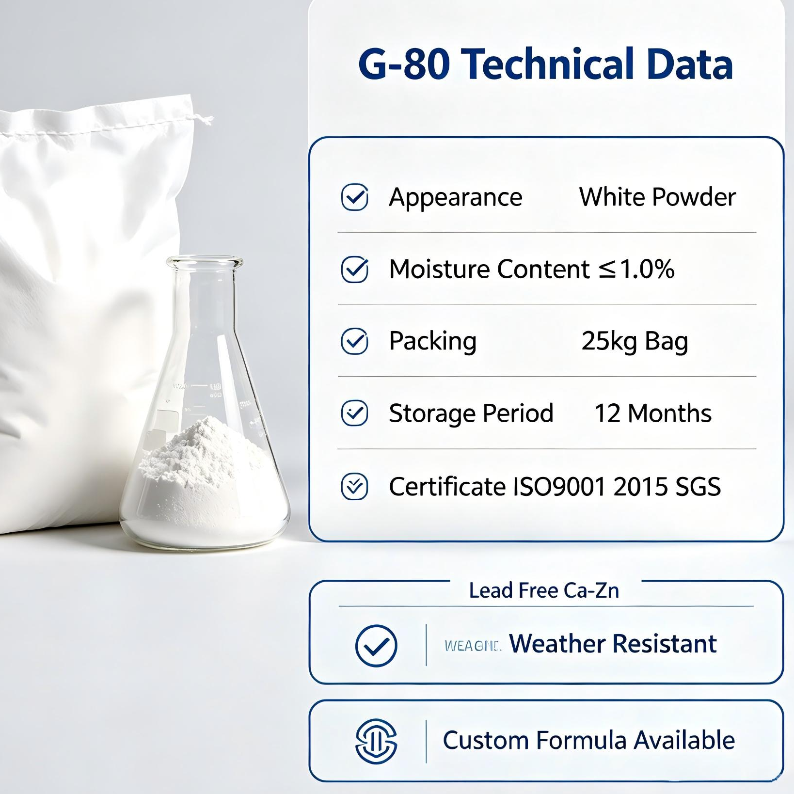 resources of G-80 Calcium Zinc Stabilizer, suitable for PVC pipes and fittings exporters