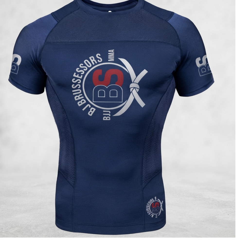 resources of Men’s Navy Blue Short-Sleeve BJJ & MMA Compression Rash Guard | Custom Martial Arts Activewear OEM Manufacturer exporters