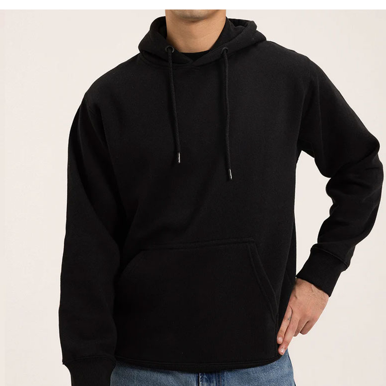resources of Men’s Classic Black Pullover Hoodie with Kangaroo Pocket | Custom Streetwear & Casual Apparel OEM Manufacturer exporters