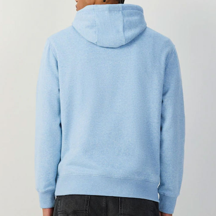 resources of Men’s Light Blue & Grey Color-Block Pullover Hoodie with Chest Stripe | Casual Streetwear OEM Manufacturer exporters