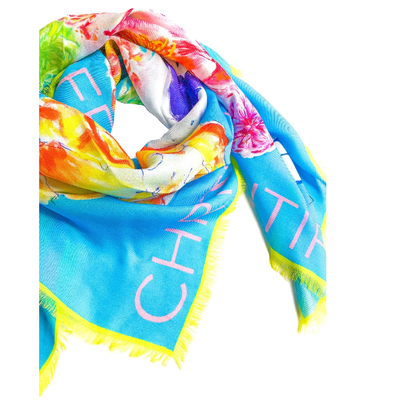 resources of Blooming Love - Ocean Blue silk scarf exporters